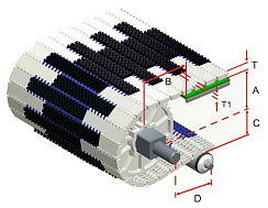 Модульная лента HS-700EL-N (Аналог Intralox Series 900 Square Friction Top)