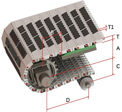 Модульная лента HS-2500EL (Аналог Habasit M2520 Grip Top)