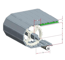 Модульная лента HS-100A-HD-N (Аналог Intralox Series 800 Open Hinge Flat Top)