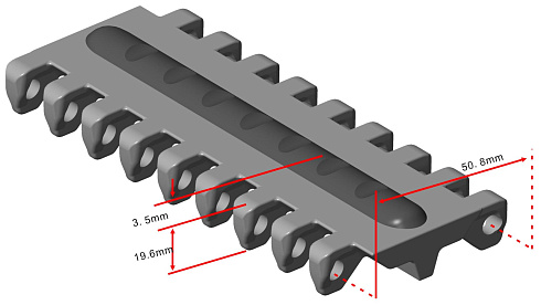 Модульная лента HS-100A-HD-N-EL (Аналог Intralox Series 800 Rounded Friction Top)