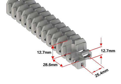 Модульная лента HS-2400-D (Аналог Intralox Series 2400 Radius Raised Rib)