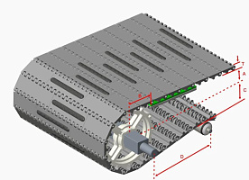 Модульная лента HS-100A-HD-N-EL (Аналог Intralox Series 800 Rounded Friction Top)