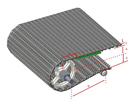 Модульная лента HS-103B-HD-AN (Аналог Intralox Series 800 Flush Grid Nub Top)