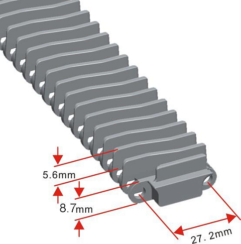 Модульная лента HS-700D-N (Аналог Intralox Series 900 Raised Rib)