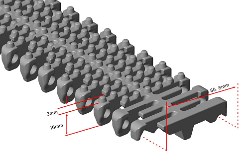 Модульная лента HS-103B-HD-AN (Аналог Intralox Series 800 Flush Grid Nub Top)