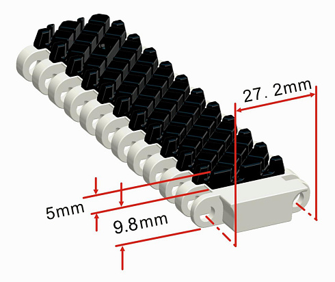 Модульная лента HS-700EL-N (Аналог Intralox Series 900 Square Friction Top)