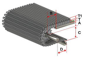 Модульная лента HS-2400-D (Аналог Intralox Series 2400 Radius Raised Rib)