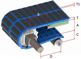 Модульная лента HS-502A-HD-EL (Аналог QNB-C Rubber Top)
